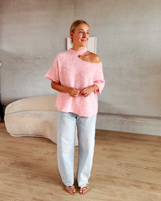 TRUDY KNITTED TEE - ROSE