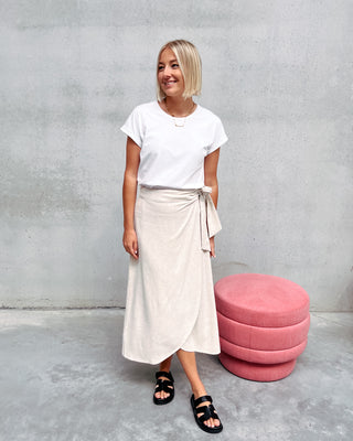 JINA LINEN SKIRT - BEIGE - By Lenz