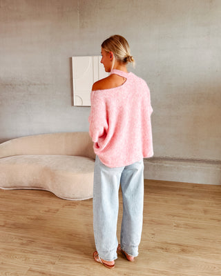 TRUDY KNITTED TEE - ROSE