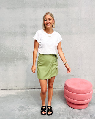 LOÏS LINEN MINI SKIRT - KAKI - By Lenz