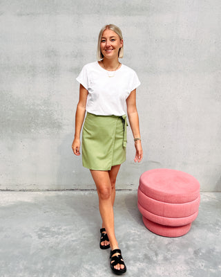 LOÏS LINEN MINI SKIRT - KAKI - By Lenz