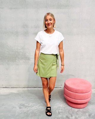 LOÏS LINEN MINI SKIRT - KAKI - By Lenz