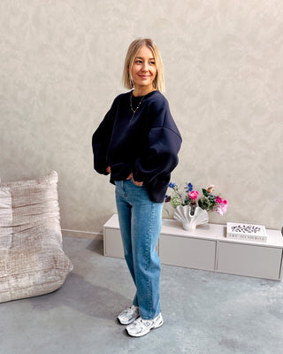 DOGMOM SWEATER - NAVY BLUE/BURGUNDY - By Lenz