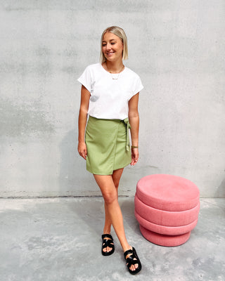 LOÏS LINEN MINI SKIRT - KAKI - By Lenz