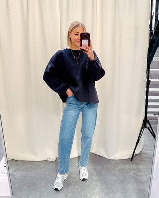 DOGMOM SWEATER - NAVY BLUE/BURGUNDY - By Lenz