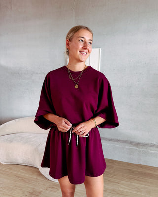SASCHA SWEAT SKIRT - BURGUNDY