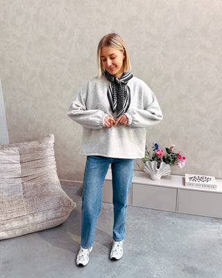 CHERIE SWEATER - GREY/BLACK - By Lenz