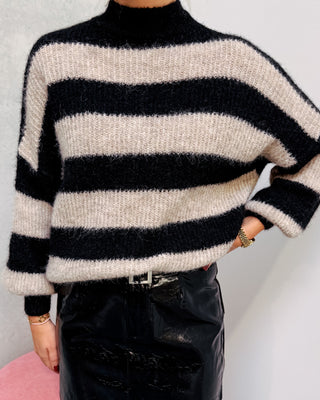 LOLA WINTER KNIT - BLACK/CREAM - By Lenz