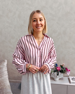 ISABELLA BLOUSE - ROSE/BURGUNDY - By Lenz