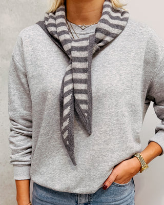 STRIPED SCARF - DARK GREY/GREY - By Lenz