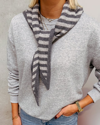 STRIPED SCARF - DARK GREY/GREY - By Lenz