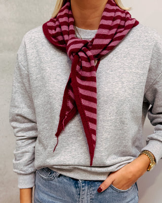 STRIPED SCARF - BURGUNDY/ROSE - By Lenz
