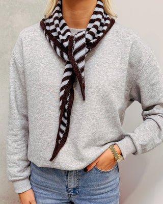 STRIPED SCARF - BROWN/BLUE - By Lenz