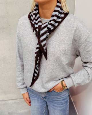 STRIPED SCARF - BROWN/BLUE - By Lenz