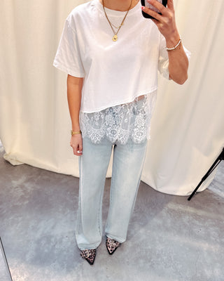 PARISIAN LACE TEE - WHITE - By Lenz