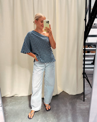 MABEL ONE SHOULDER TEE - BLUE