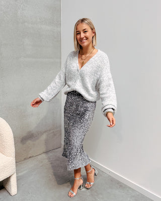 SHIMMER CHIC SKIRT - GREY