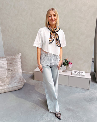 PARISIAN LACE TEE - WHITE - By Lenz