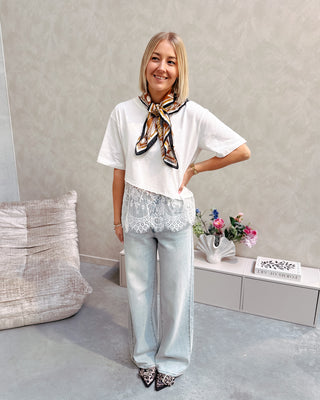 PARISIAN LACE TEE - WHITE - By Lenz