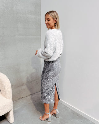 SHIMMER CHIC SKIRT - GREY