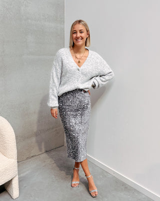 SHIMMER CHIC SKIRT - GREY