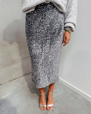 SHIMMER CHIC SKIRT - GREY