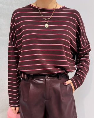 VERA STRIPED LONGSLEEVE - BROWN/RED/WHITE - By Lenz