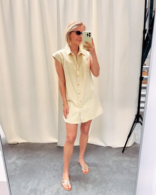 DAKOTA DENIM DRESS - YELLOW