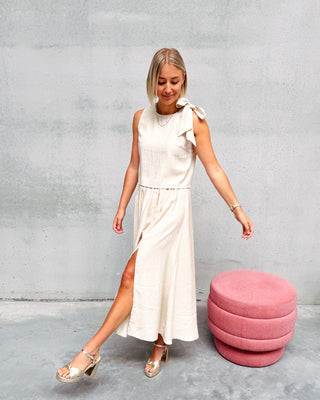 THE LINEN CREAM SKIRT - By Lenz