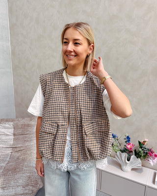 SHELBY CHECK GILET - By Lenz