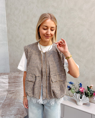 SHELBY CHECK GILET - By Lenz