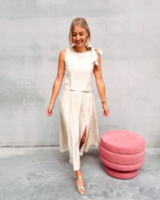 THE LINEN CREAM SKIRT - By Lenz