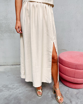 THE LINEN CREAM SKIRT - By Lenz