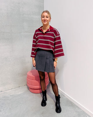 CAMILLE PLEAT SKIRT - GREY - By Lenz