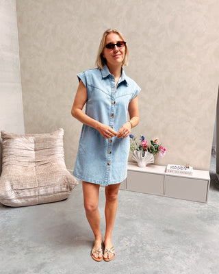 DAKOTA DENIM DRESS - BLUE