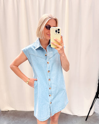 DAKOTA DENIM DRESS - BLUE