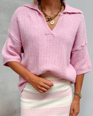 PEACHES POLO KNIT - PINK