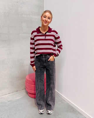 COZY LINES POLO - BURGUNDY/ROSE - By Lenz