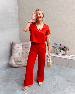 RED OBSESSED JUMPSUIT