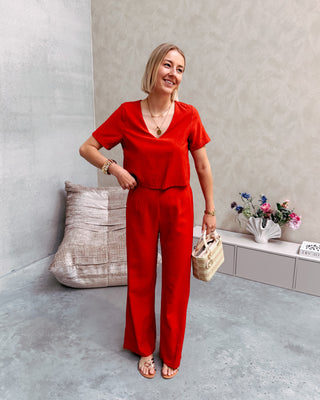 RED OBSESSED JUMPSUIT