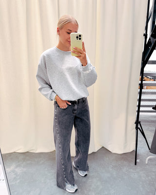 STUDDED JEANS - GREY