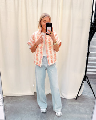 ROSALINE JACKET - CREAM/PINK FLOWERS - By Lenz