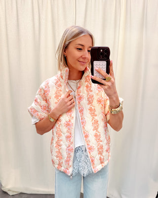ROSALINE JACKET - CREAM/PINK FLOWERS - By Lenz