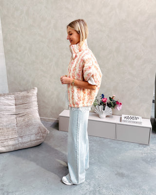 ROSALINE JACKET - CREAM/PINK FLOWERS - By Lenz