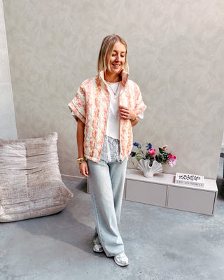 ROSALINE JACKET - CREAM/PINK FLOWERS - By Lenz