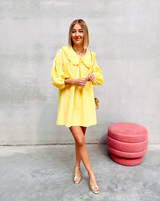 NICOLETTE COLOR CHECKED DRESS - YELLOW