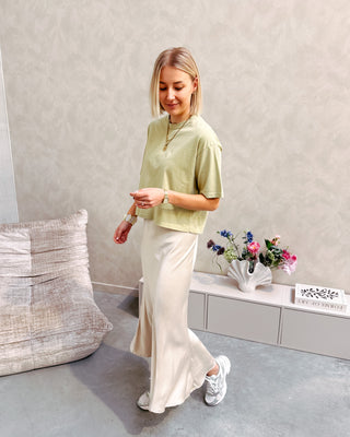 BRANDY CROPPED TEE - OLIVE - By Lenz