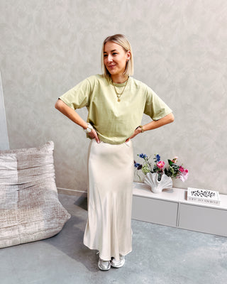 BRANDY CROPPED TEE - OLIVE - By Lenz