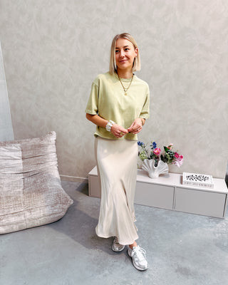 CELESTE SATIN SKIRT - CREAM - By Lenz