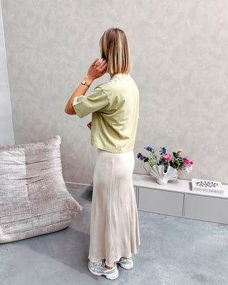 BRANDY CROPPED TEE - OLIVE - By Lenz